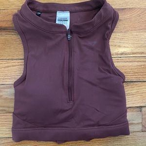 Gymshark burgundy red zip-up sports bra